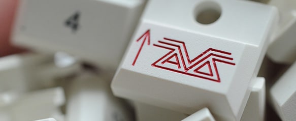 Closeup of an engraved keycap